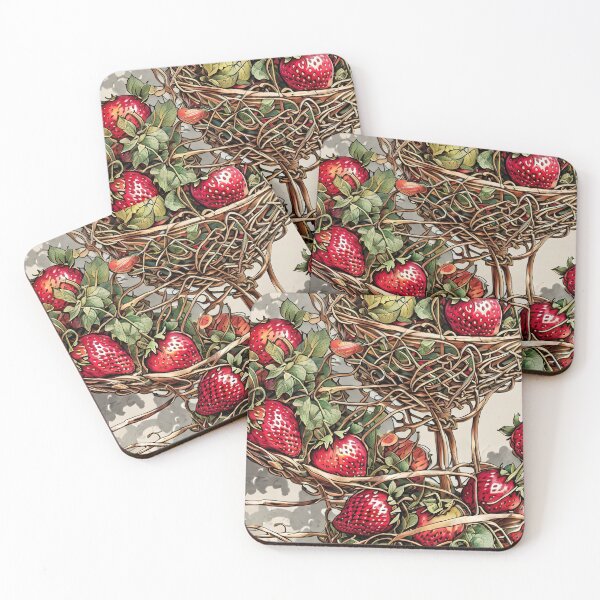 Item preview, Strawberry Garden Intertwined Baskets of Strawberries Pattern designed and sold by Maljonic.