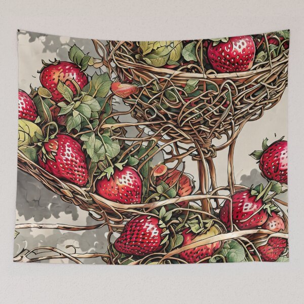 Item preview, Strawberry Garden Intertwined Baskets of Strawberries Pattern designed and sold by Maljonic.