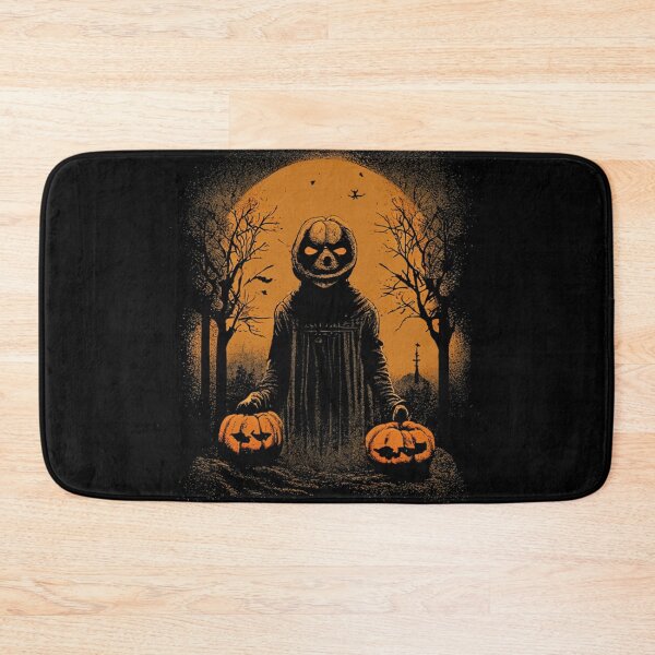 Item preview, Halloween pumpkin head hunter holding a pumpkin with two hands designed and sold by D- Day.