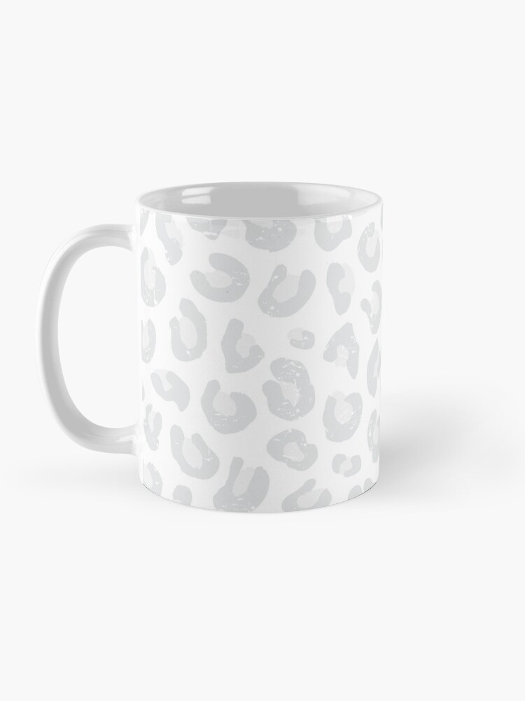 Thumbnail 3 of 6, Coffee Mug, Leopard Print - Silver Gray and White designed and sold by daisy-beatrice.
