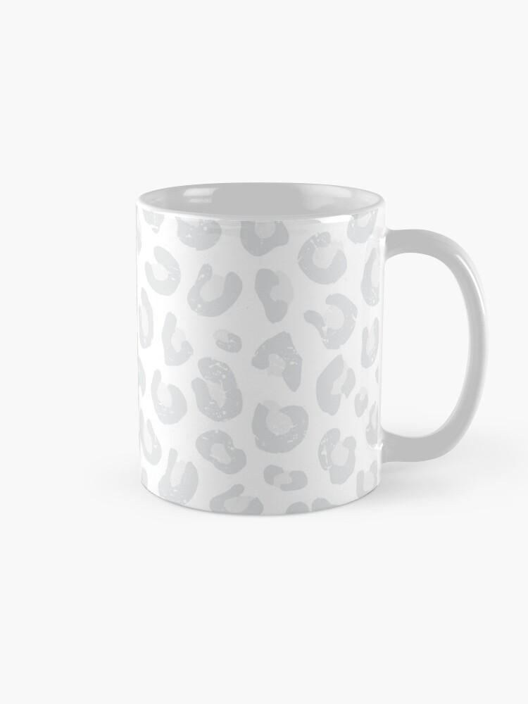 Thumbnail 5 of 6, Coffee Mug, Leopard Print - Silver Gray and White designed and sold by daisy-beatrice.