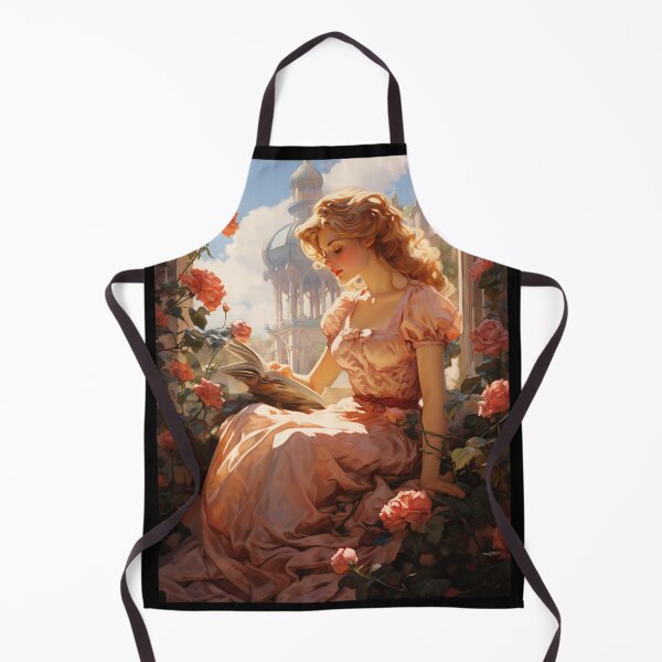 Item preview, Princess reading in a Balcony of Roses designed and sold by ArtNouveauChic.