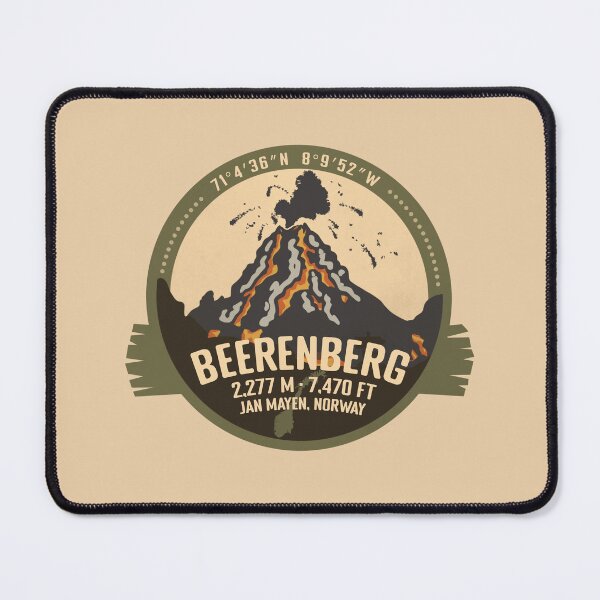 Item preview, Beerenberg volcano Jan Mayen, Norway Volcano Retro Vintage Badge designed and sold by mountainfad.