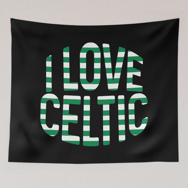 Item preview, I LOVE CELTIC, Glasgow Celtic Football Club Green and White Hooped Text Design designed and sold by MacPean.