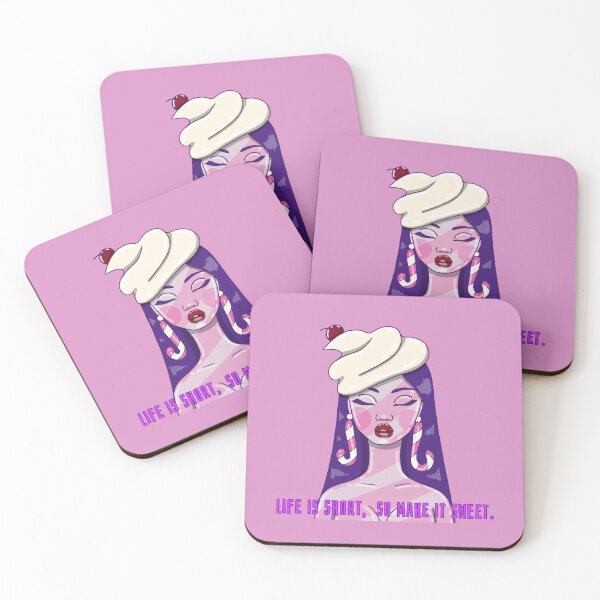 Item preview, Life is short, so make it sweet. Positive sweet girl illustration. designed and sold by La Loca.