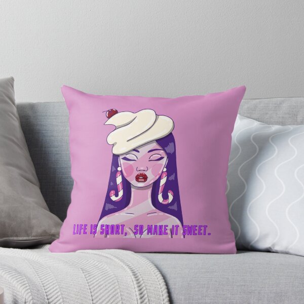 Item preview, Life is short, so make it sweet. Positive sweet girl illustration. designed and sold by La Loca.