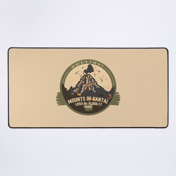 Item preview, Mounts of Cantal volcano France Volcano Retro Vintage Badge designed and sold by mountainfad.