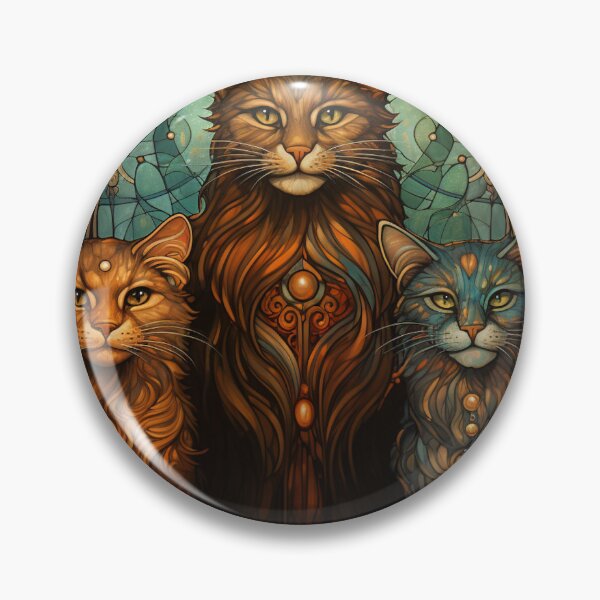 Item preview, Three Magical Cats designed and sold by ArtNouveauChic.