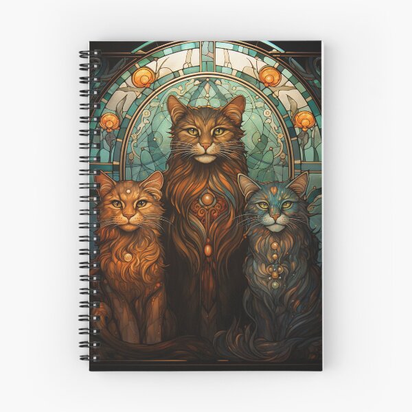Item preview, Three Magical Cats designed and sold by ArtNouveauChic.