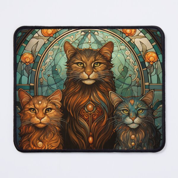 Item preview, Three Magical Cats designed and sold by ArtNouveauChic.