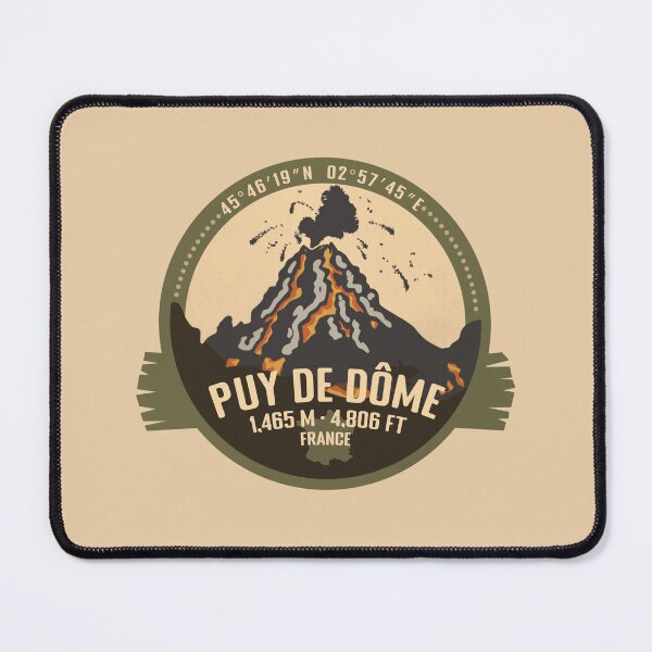Item preview, Puy de Dôme volcano France Volcanic Eruption Retro Vintage Badge designed and sold by mountainfad.