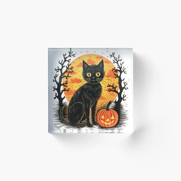 Artikelvorschau, Vintage Halloween schwarze Katze entworfen und verkauft von AlienKingdom.
