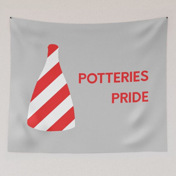 Item preview, "Potteries Pride" Red and White Bottle Kiln original gift design designed and sold by StokeTees.
