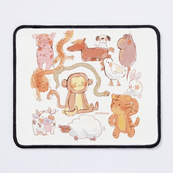 Item preview, 12 Chinese Zodiac Doodles designed and sold by crysulda.