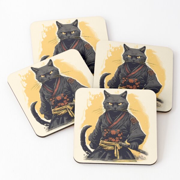 Item preview, Black Ninja Cat designed and sold by laika-et-al.