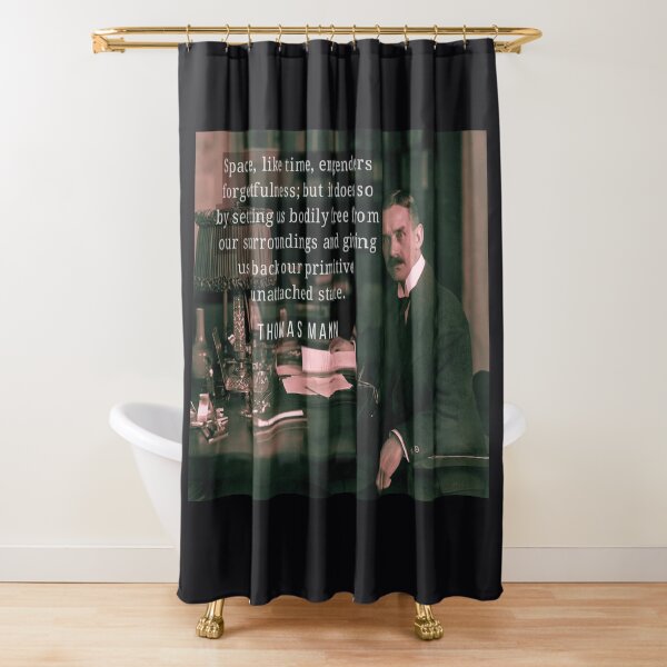Item preview, Thomas Mann portrait and quote: Space, like time, engenders forgetfulness... designed and sold by artbleed.