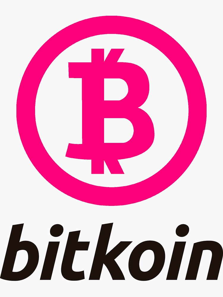 Thumbnail 3 of 3, Sticker, bitkoin pink logo designed and sold by bitkoin-shop.