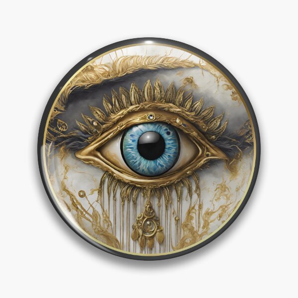 Item preview, Mati Evil Eye Golden Blue White designed and sold by Yiorgos Designs.