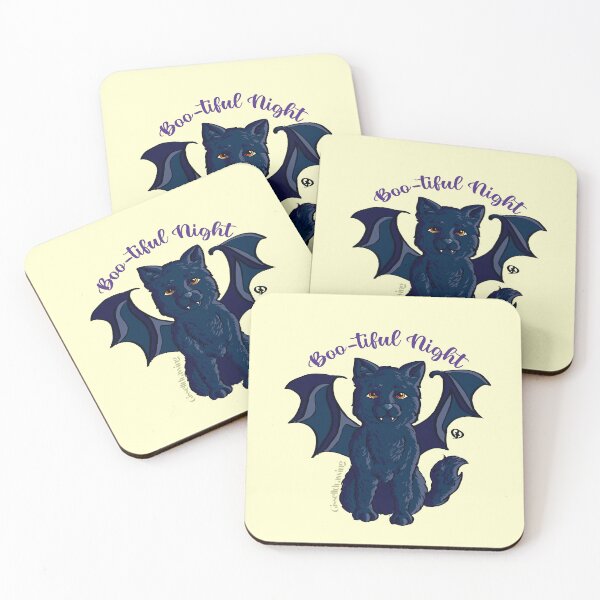 Item preview, Little black bat cat Boo-tiful night designed and sold by gisselldrawn.