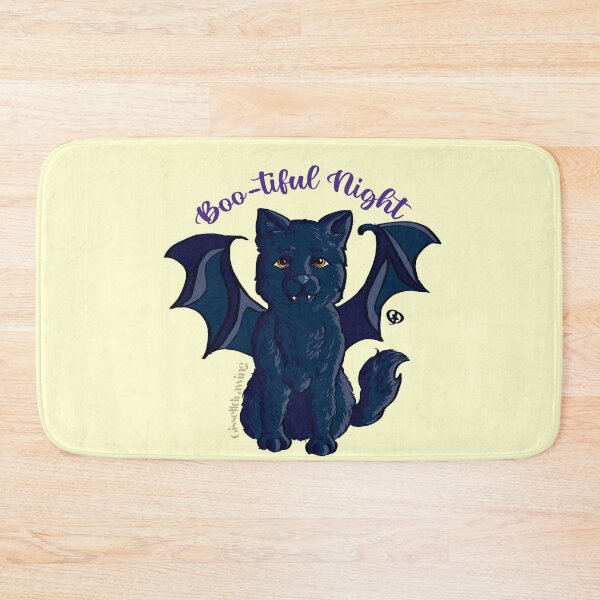 Item preview, Little black bat cat Boo-tiful night designed and sold by gisselldrawn.