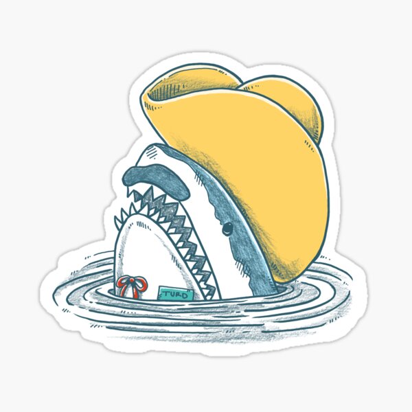 Funny Hat Shark Sticker