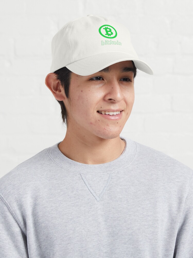 Thumbnail 3 of 7, Cap, bitkoin logo and letters green designed and sold by bitkoin-shop.