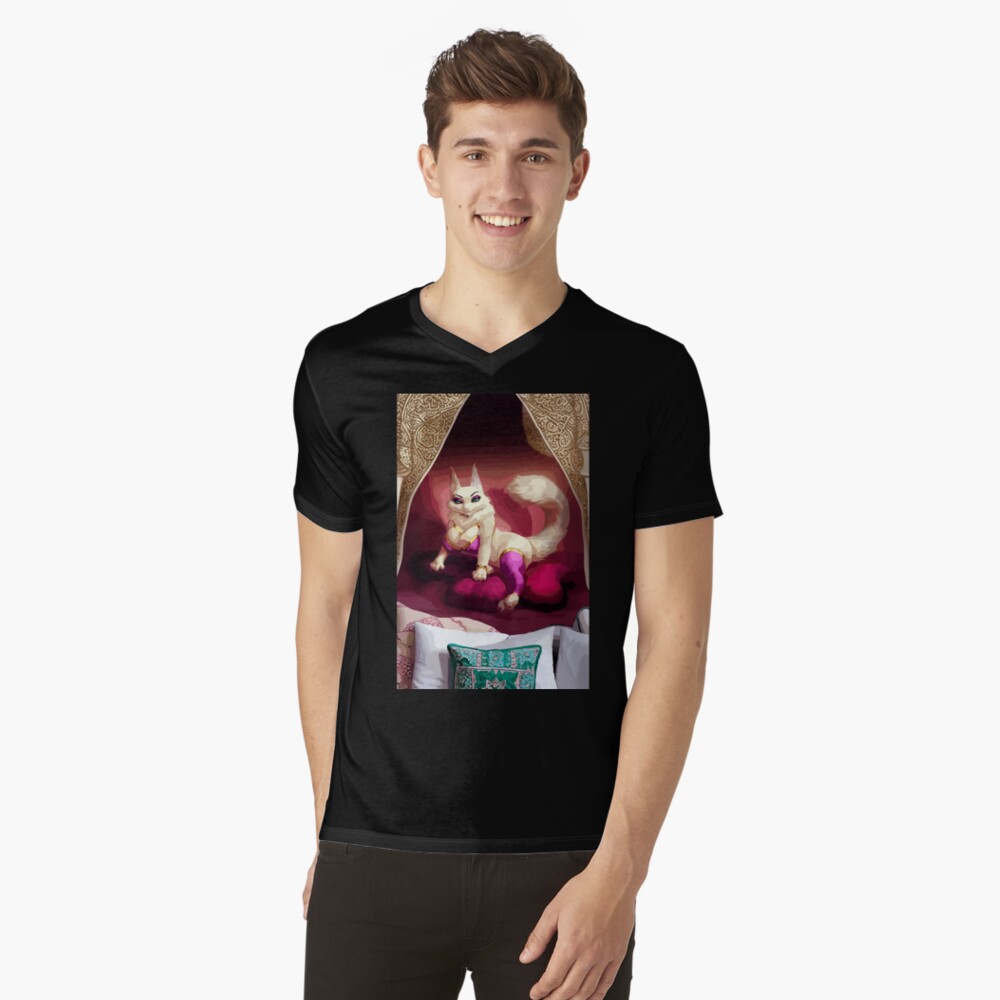 Vista previa del artículo con la obra «Camiseta de cuello en V», diseñado y vendido por FotoLibreStudio.