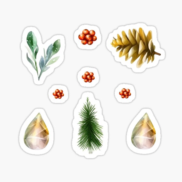 Artikel-Vorschau von Aufkleberpaket Neujahrsillustrationselement. Eine Sammlung modischer Pins. Weihnachten festlich. Aufkleber mit Cartoon-Label-Patches, designt und verkauft von Anastasiia Yurevych.