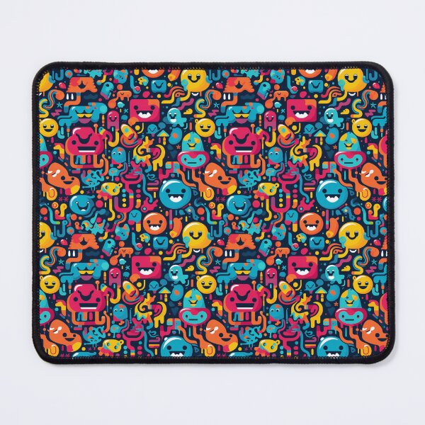 Item preview, Colorful Emoji Doodle Characters Pattern #2 designed and sold by SowCow.
