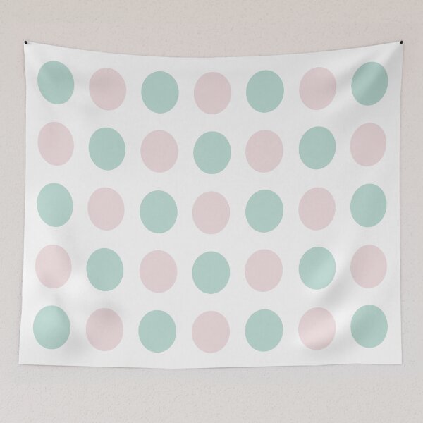 Item preview, MINT GREEN, PALE PINK and WHITE Symmetrical POLKA DOTS  designed and sold by RachelMacht.