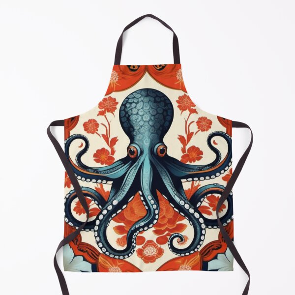 Item preview, Octopus with antique flowers dessin designed and sold by Wilfried van Dokkumburg.