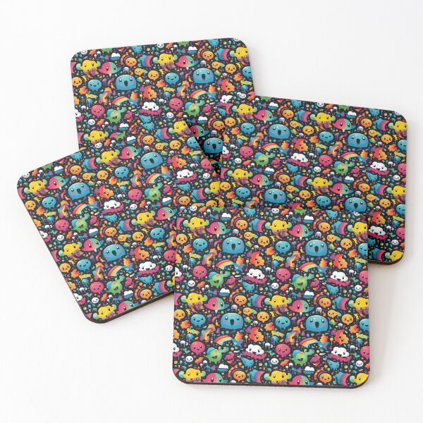 Item preview, Copy of Colorful Emoji Doodle Characters Pattern #3 designed and sold by SowCow.