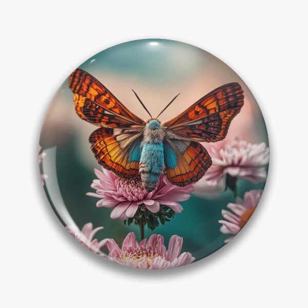 Artikelvorschau, Orange Eye Moth - Fuzzy Blue entworfen und verkauft von Glenburn Graphics.