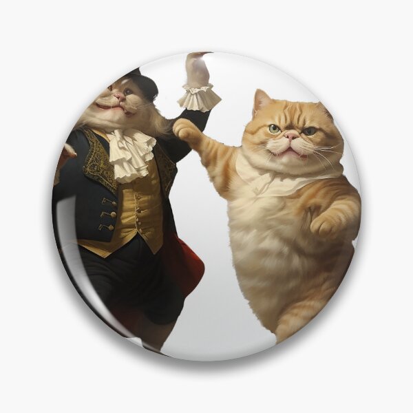 Artikelvorschau, Regal Feline Ball: Königlicher Katzentanz – Kunstwerk im Ölgemälde-Stil entworfen und verkauft von YeahIDoDesign.