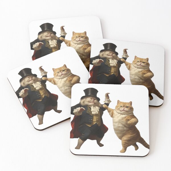 Item preview, Regal Feline Ball: Royal Cat Dance - Oil Painting Style Artwork designed and sold by YeahIDoDesign.