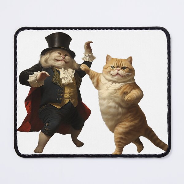 Item preview, Regal Feline Ball: Royal Cat Dance - Oil Painting Style Artwork designed and sold by YeahIDoDesign.