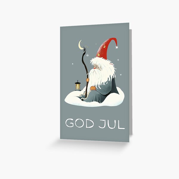 God Jul, Swedish Christmas, Norwegian Christmas, Scandinavian Christmas |  Greeting Card