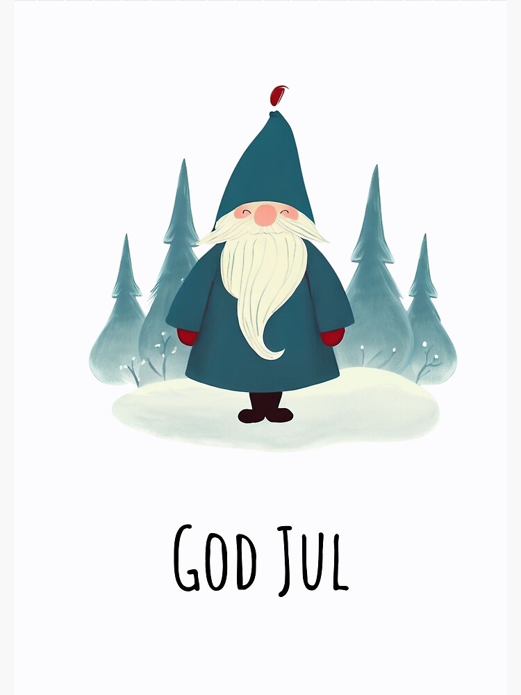 God Jul, Swedish Christmas, Norwegian Christmas, Scandinavian Christmas |  Greeting Card