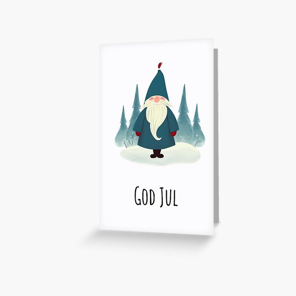 God Jul, Swedish Christmas, Norwegian Christmas, Scandinavian Christmas |  Greeting Card