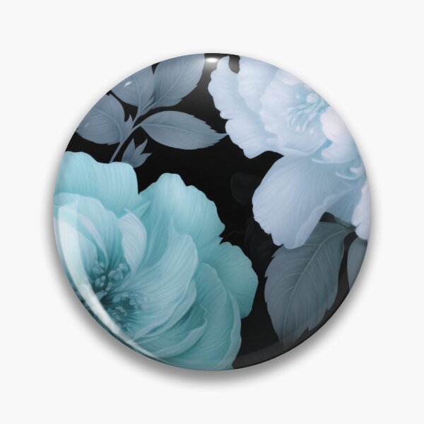 Artikelvorschau, Opulente Barockblumen, stimmungsvolle botanische Kunst, Blaugrün und Türkis entworfen und verkauft von artsandsoul.