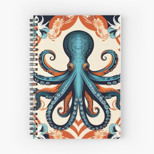 Artikelvorschau, Oktopus-Dessin mit französischen Blumen entworfen und verkauft von Wilfried van Dokkumburg.