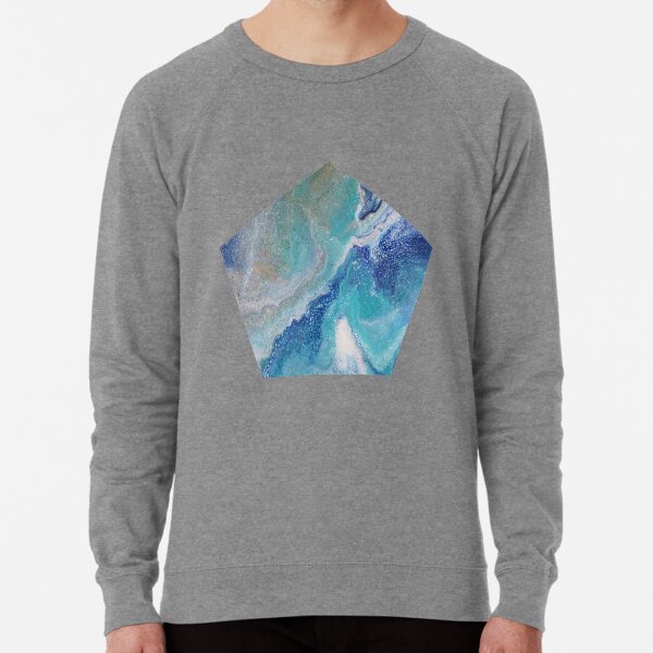 Dancing Tides: Acrylic Pour Painting Lightweight Sweatshirt