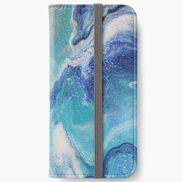 Dancing Tides: Acrylic Pour Painting iPhone Wallet