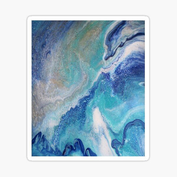 Dancing Tides: Acrylic Pour Painting Sticker