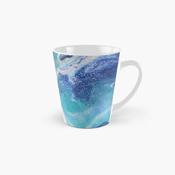 Dancing Tides: Acrylic Pour Painting Tall Mug