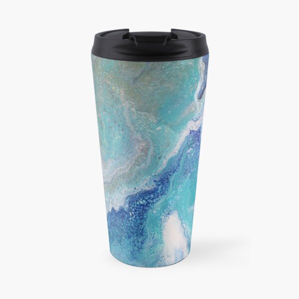 Dancing Tides: Acrylic Pour Painting Travel Mug