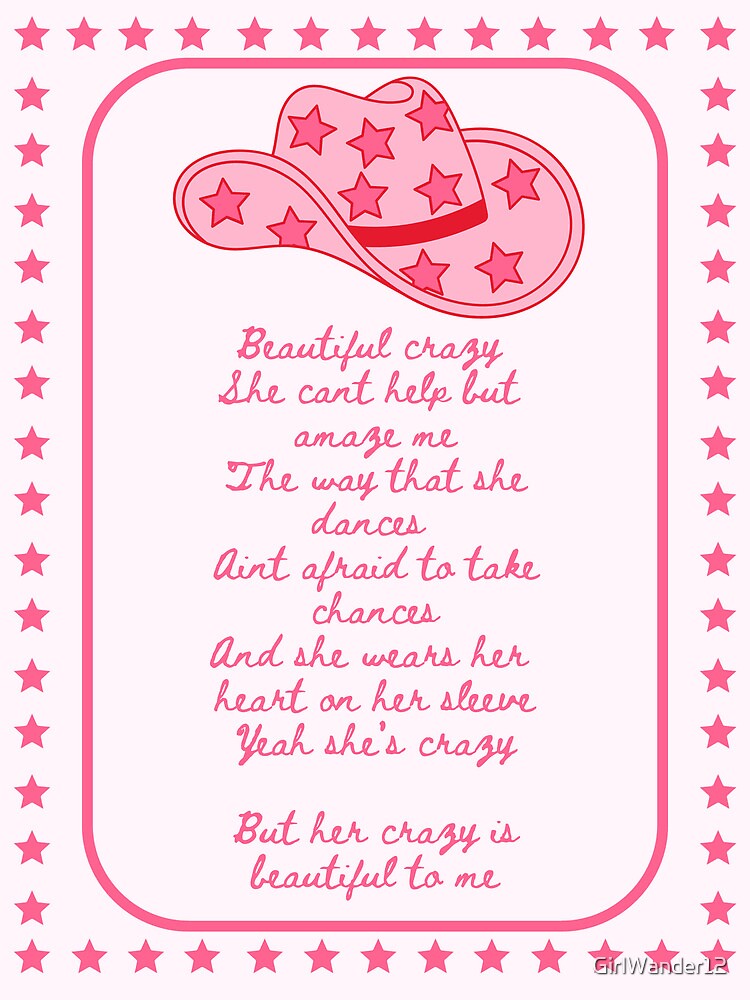 Luke Combs Beautiful Crazy Lyric art Greeting Card for Sale