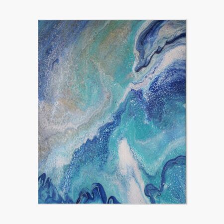 Dancing Tides: Acrylic Pour Painting Art Board Print
