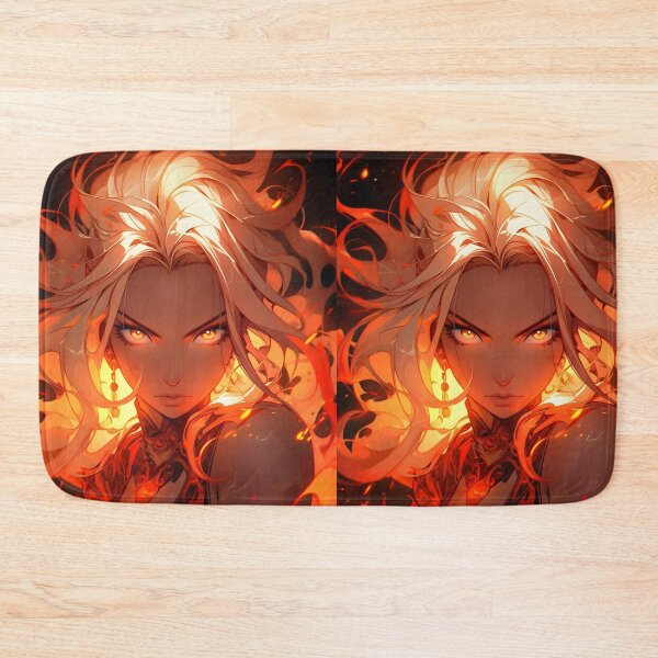 Item preview, Vibrant and eye-catching illustration of a manga-inspired anime woman in flames designed and sold by AI-Only Creations.