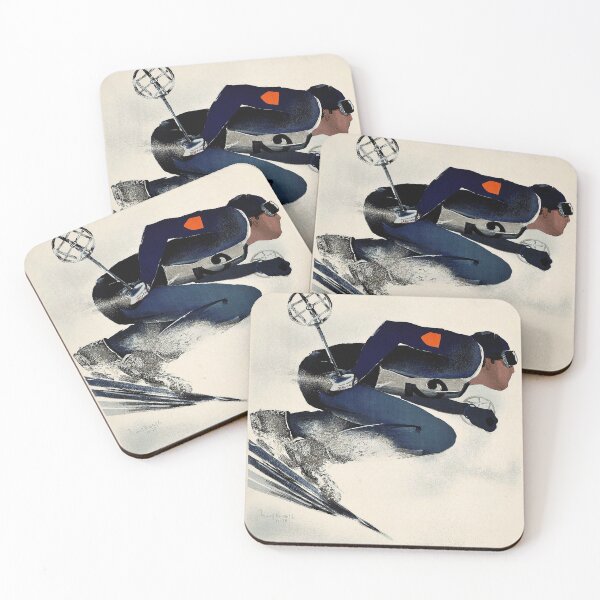 Item preview, Dynamic French Vintage Ski advert from 1939 designed and sold by Glimmersmith.